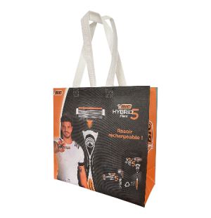 Sac cabas thermosoudé personnalisé format 38+16x37,5 cm 