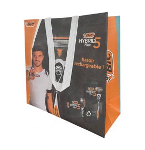 Sac cabas thermosoudé non pelliculé personnalisé format 38+16x37,5 cm 